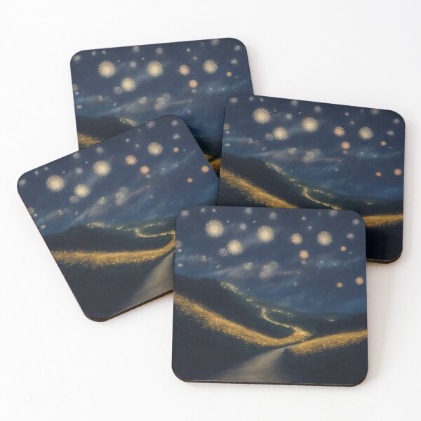 Item preview, Celestial Fireworks: Van Gogh-Inspired Night Sky with Sparkling Lights designed and sold by RedArtG09.