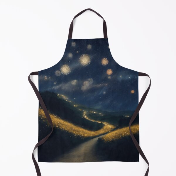 Item preview, Celestial Fireworks: Van Gogh-Inspired Night Sky with Sparkling Lights designed and sold by RedArtG09.
