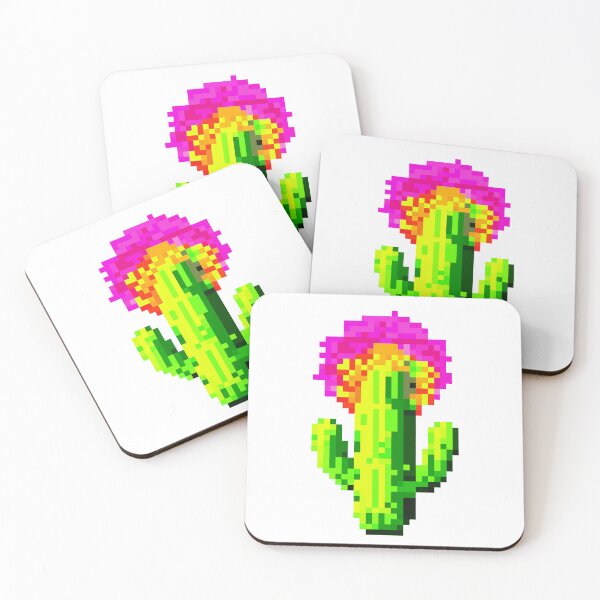 Item preview, Fluorescent Blooms: Pixel Art Cactus in Full Flower designed and sold by Puristock.