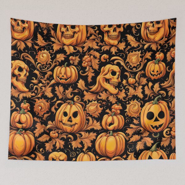 Item preview, Scary Pumpkin Pattern designed and sold by DiscoGypsyFish.