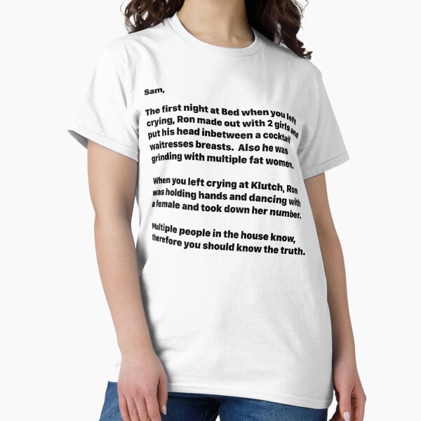 Artikel-Vorschau von Brief an Sammi Jersey Shore T-Shirt, designt und verkauft von Mikey Mike.