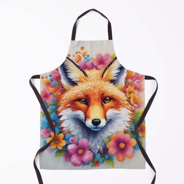 Artikelvorschau, Roter Fuchs, schöne, lebendige Farben, Flower Power, Pointillismus-Kunststil entworfen und verkauft von BirdsnStuff.