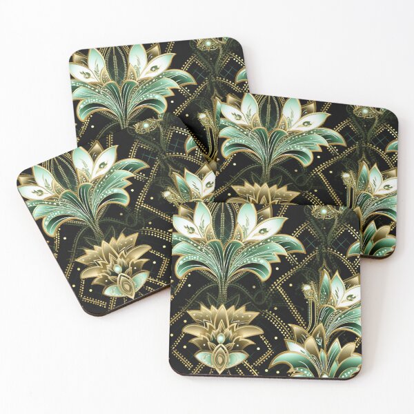 Item preview, Colorful fantasy pattern black white gold copper green ornaments designed and sold by G-M-Designs.