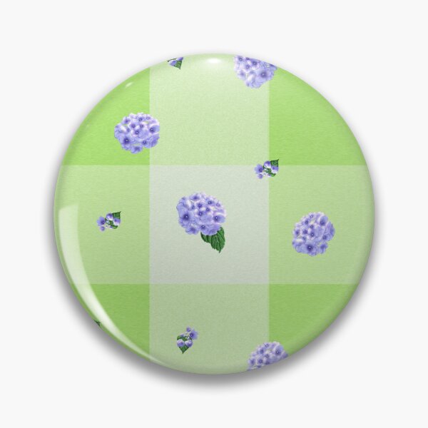 Item preview, Hortensias azules sobre guinga verde designed and sold by SquibbleDesign.
