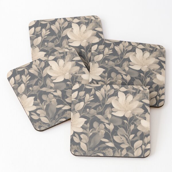 Item preview, Botanical pattern monochromatic designed and sold by CoolPixels.