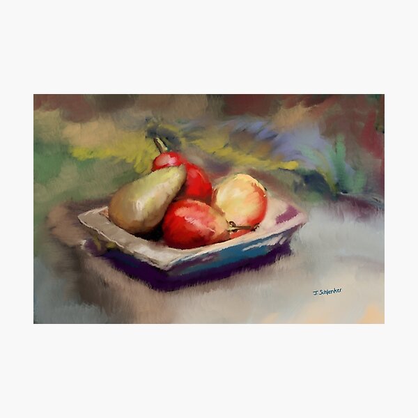Pears in Wooden Bowl Photographic Print