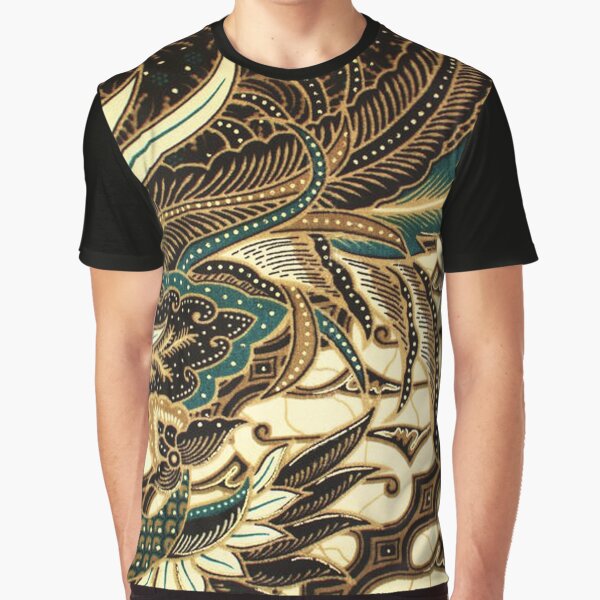 Pattern Charcoal Bird Graphic T-Shirt
