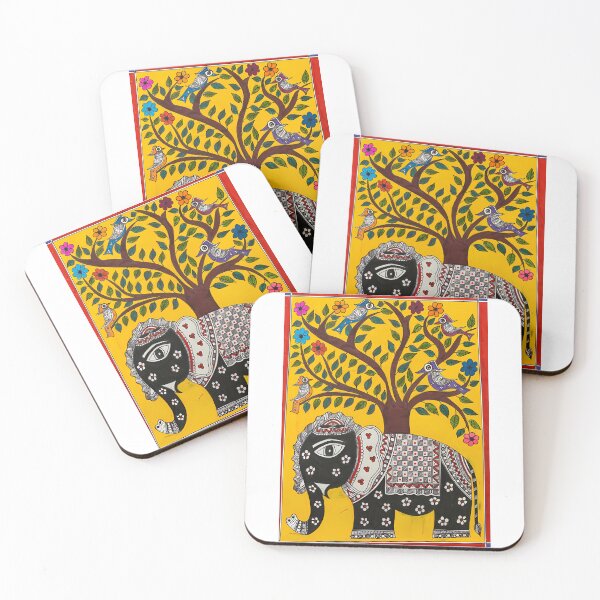 Item preview, Madhubani painting || Elephant painting || Indian painting || Indian art || Elephant family designed and sold by artsyaman1.
