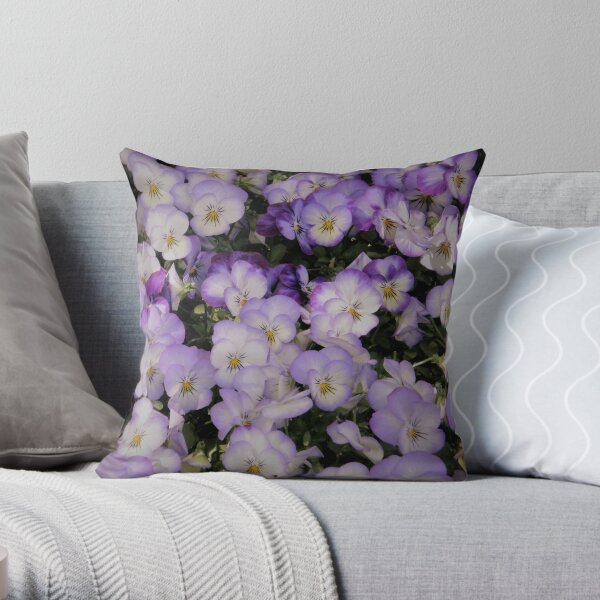 Purple Violas Throw Pillow