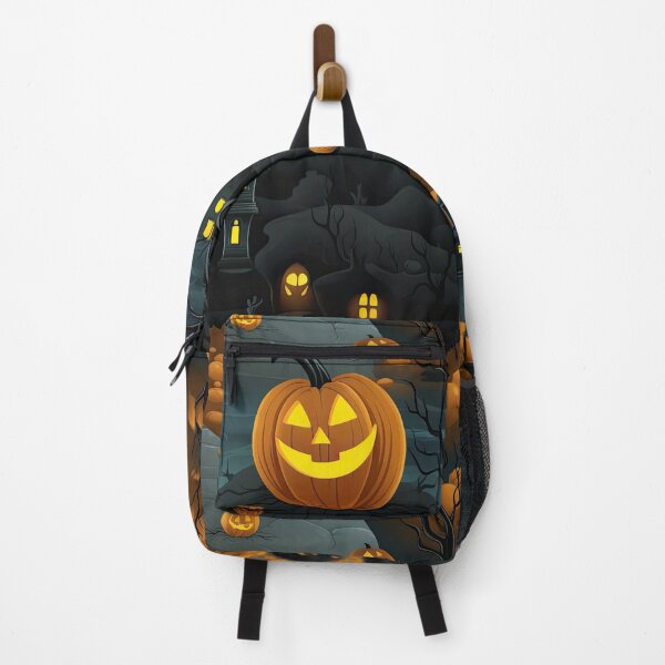 Item preview, Spooky Haunted House and Jack-o'-Lanterns Halloween Pattern designed and sold by hookline.