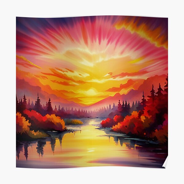 Sunset on the Lake Poster