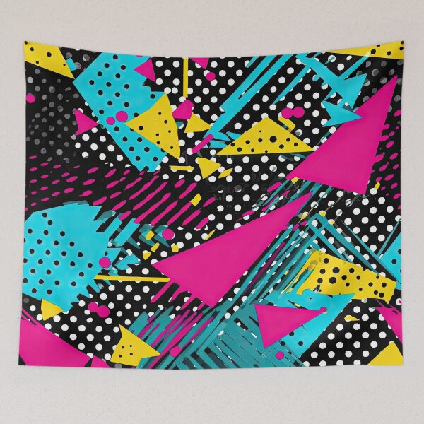 Item preview, Funky 80s and 90s Nostalgia Pop Pattern designed and sold by AeonAcademy.