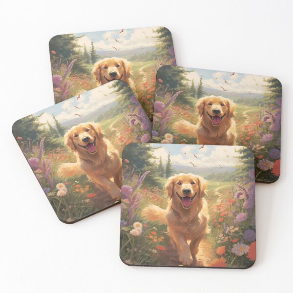 Item preview, Explore 'Meadow Serenity': A Dog's Blissful Stroll Amid Flowers with Birds in the Sky designed and sold by Christian Weiss.