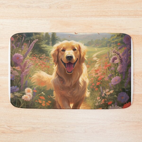 Item preview, Explore 'Meadow Serenity': A Dog's Blissful Stroll Amid Flowers with Birds in the Sky designed and sold by Christian Weiss.