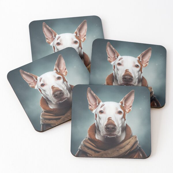 Item preview, portrait of a bull terrier dog in a spacesuit against the background of space designed and sold by JoBlack1.