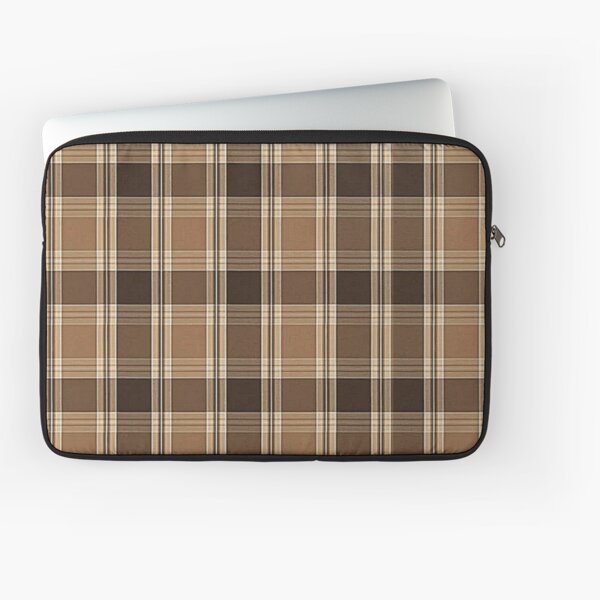 Black Brown Checkered Laptop Sleeve Brown Plaid Checker 