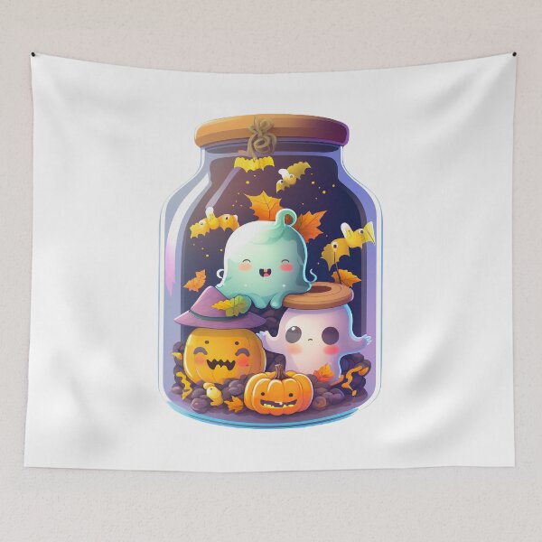 Item preview, Cute Halloween scene in a jar designed and sold by Inky-Spiration.