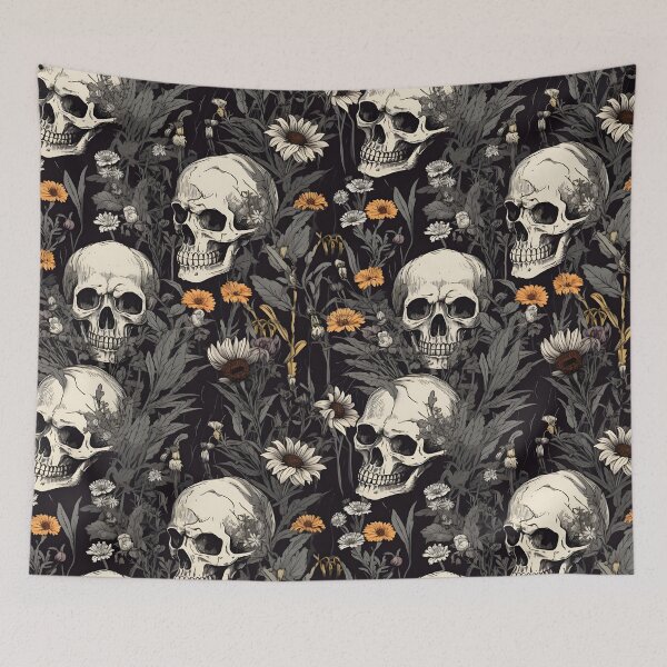 Item preview, Gothic Dreams: Faded Skulls and Haunting Wildflowers designed and sold by trendyzcom.