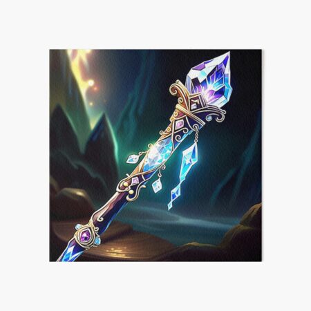 Fantasy Art: Majestic Staff Made Of Shimmering Crystal Art Board