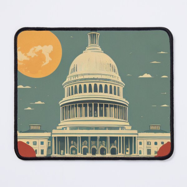 Item preview, Washington DC Vintage Minimal Retro Travel Poster designed and sold by Inari Designs.