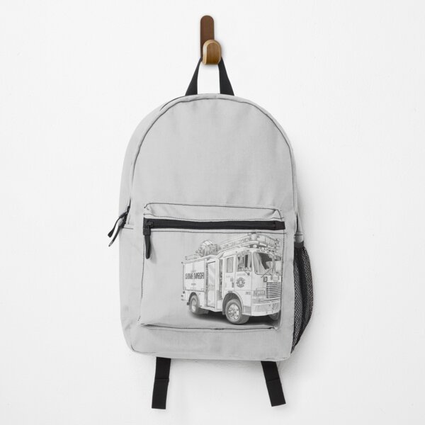 Item preview, line drawing of a firetruck designed and sold by mikaws.