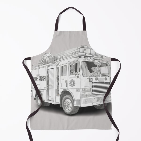 Item preview, line drawing of a firetruck designed and sold by mikaws.