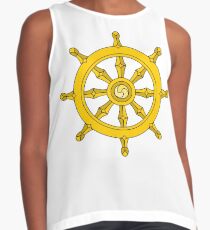 Dharmachakra, Wheel of Dharma. #Dharmachakra #WheelofDharma #Wheel #Dharma #znamenski #helm #illustration #rudder #captain #symbol #design #vector #art #decoration #sign #anchor #antique #colorimage  Contrast Tank