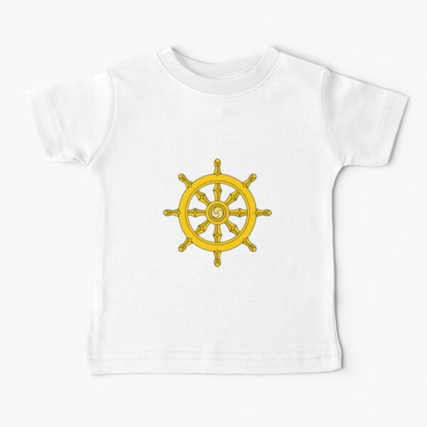 Dharmachakra, Wheel of Dharma. #Dharmachakra #WheelofDharma #Wheel #Dharma #znamenski #helm #illustration #rudder #captain #symbol #design #vector #art #decoration #sign #anchor #antique #colorimage Baby T-Shirt