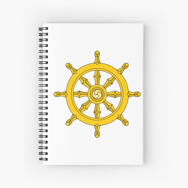 Dharmachakra, Wheel of Dharma. #Dharmachakra #WheelofDharma #Wheel #Dharma #znamenski #helm #illustration #rudder #captain #symbol #design #vector #art #decoration #sign #anchor #antique #colorimage  Spiral Notebook