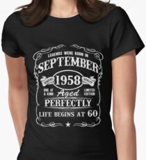 Camiseta entallada para mujer Nacido en septiembre de 1958, las leyendas nacieron en septiembre de 1958