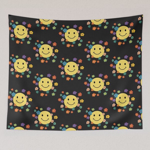 Item preview, smiley face with flowers   designed and sold by liatim.