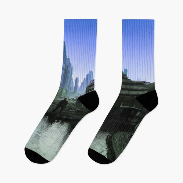 Item preview, Postapocalyptic Dystopian City Blue designed and sold by SassyArtistry.