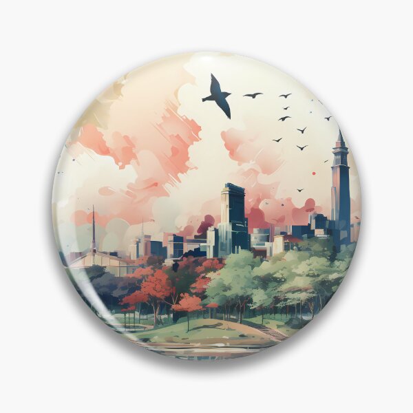 Item preview, Cityscape With Birds In The Sky designed and sold by alacaz.