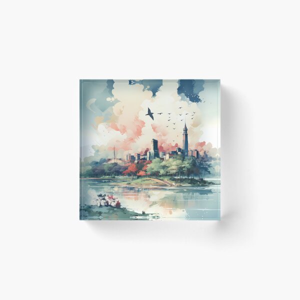 Item preview, Cityscape With Birds In The Sky designed and sold by alacaz.