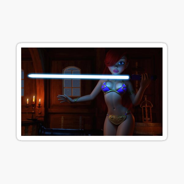 Item preview, Ariel with lightsaber in the dark designed and sold by Péter Kondás.
