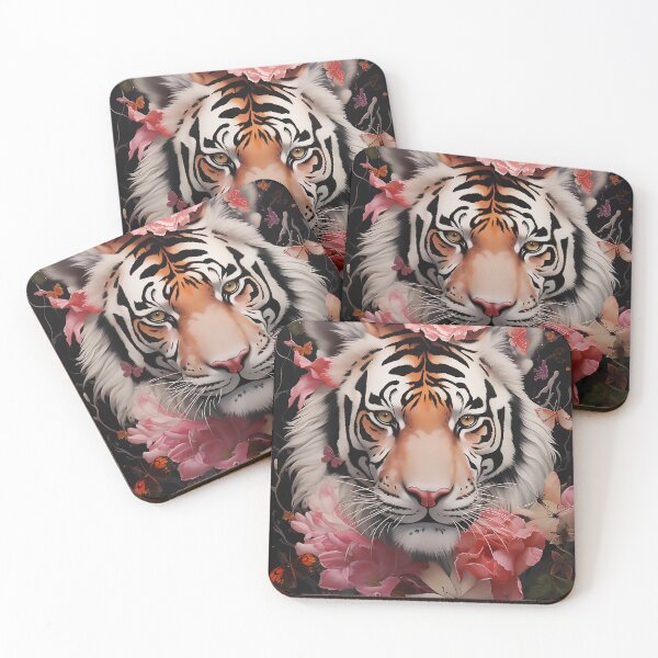 Item preview, Flowery Tiger designed and sold by WallWhimsyWorks.