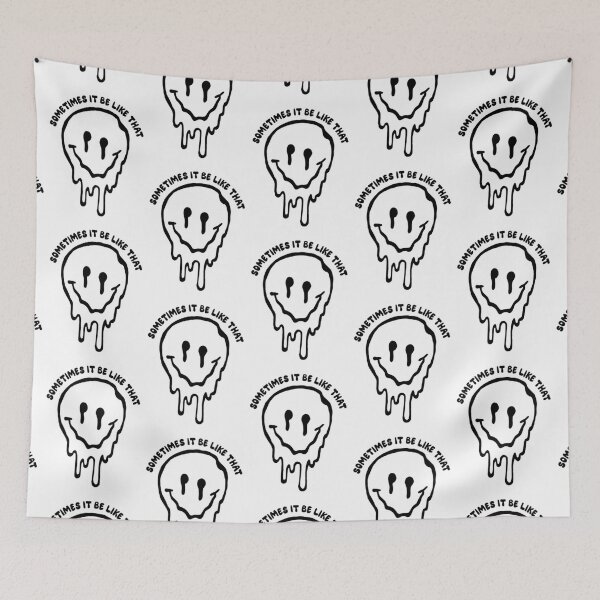 Item preview, Sometimes it be like that dripping smiley Cotton tote bag - Melted smiley emoji    designed and sold by liatim.