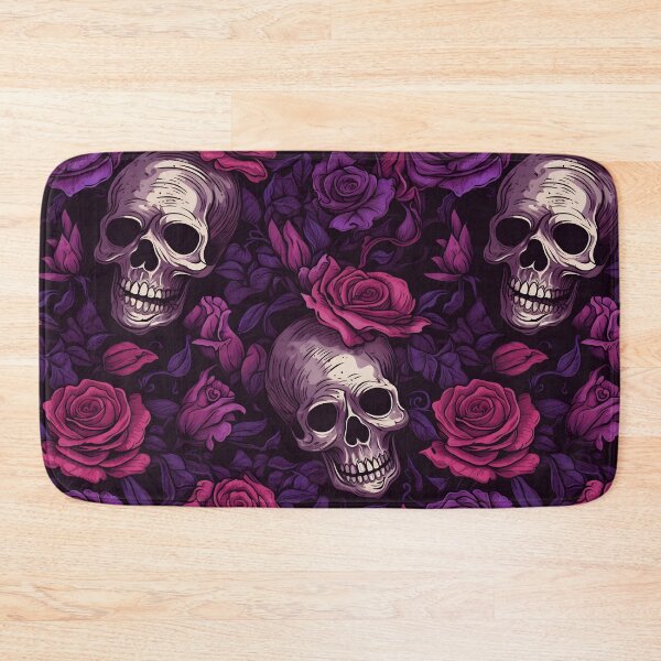 Item preview, Eternal Elegance: Skulls and Blood-Red and Purple Roses designed and sold by trendyzcom.
