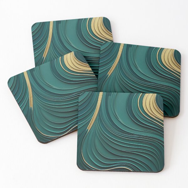 Item preview, A green and gold wall with swirls designed and sold by WallWhimsyWorks.