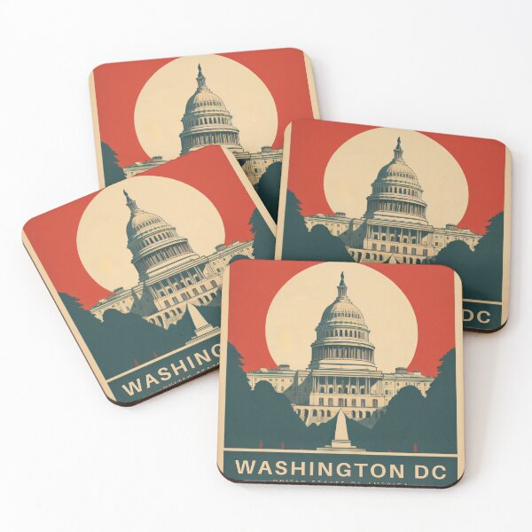 Item preview, Washington DC Vintage Minimal Retro Travel Poster designed and sold by Inari Designs.