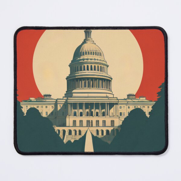 Item preview, Washington DC Vintage Minimal Retro Travel Poster designed and sold by Inari Designs.
