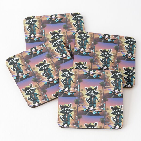 Item preview, A cute and cool raccoon skateboarding on the streets designed and sold by Pelzi100.