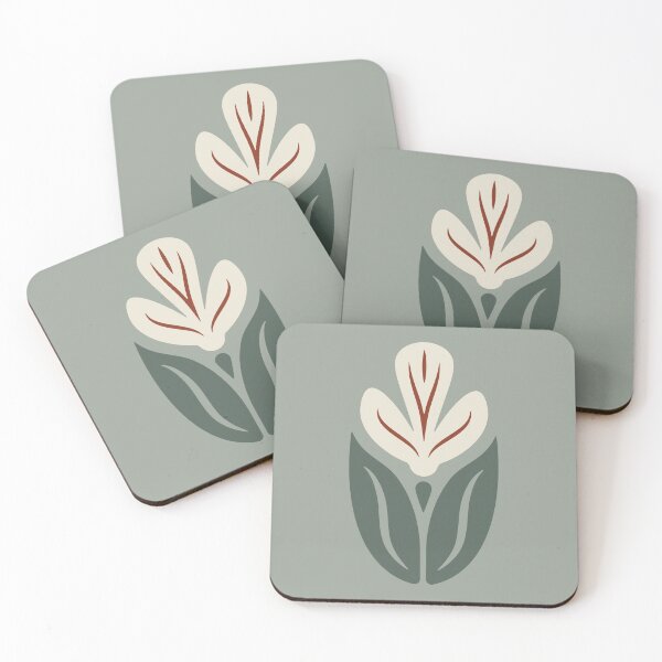 Item preview, KF 0128 D - Estampado Floral Vintage Retro 70s en Verde designed and sold by KhakiFinch.