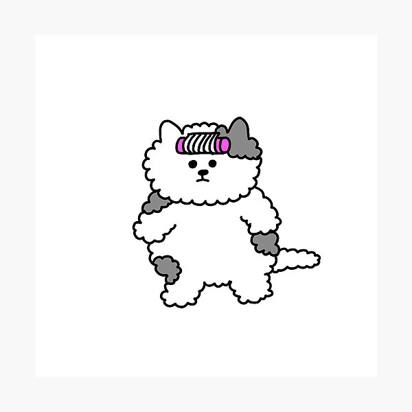 Item preview, curly hair Cat wearing a hair roll designed and sold by superbaechoo.