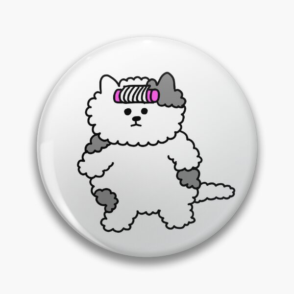 Item preview, curly hair Cat wearing a hair roll designed and sold by superbaechoo.