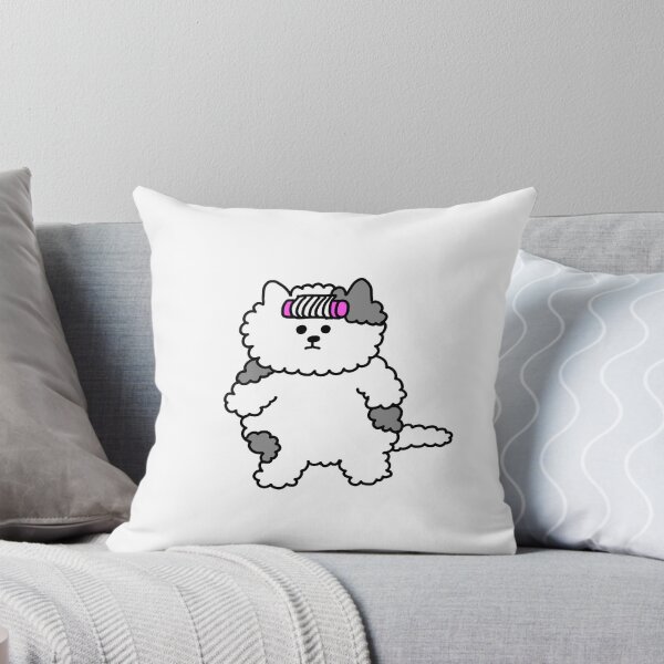 Item preview, curly hair Cat wearing a hair roll designed and sold by superbaechoo.