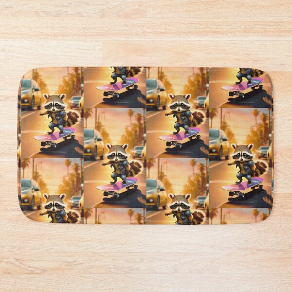 Item preview, A cute and cool raccoon skateboarding on the streets designed and sold by Pelzi100.