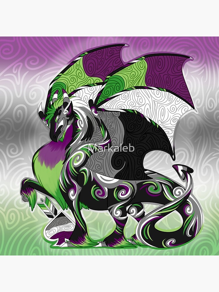 Aro Ace Pride Dragon Acrylic Block For Sale By Markaleb Redbubble