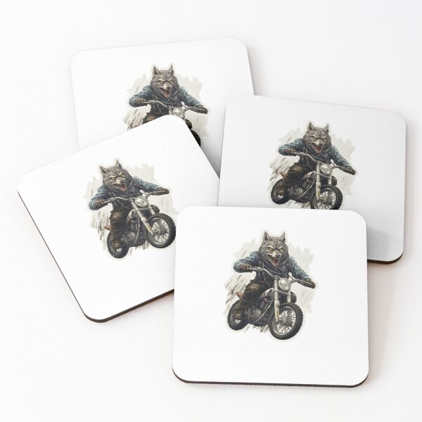 Item preview, scary motorbike wolf wild animal animals canine gray wolf designed and sold by JanChryzostom.
