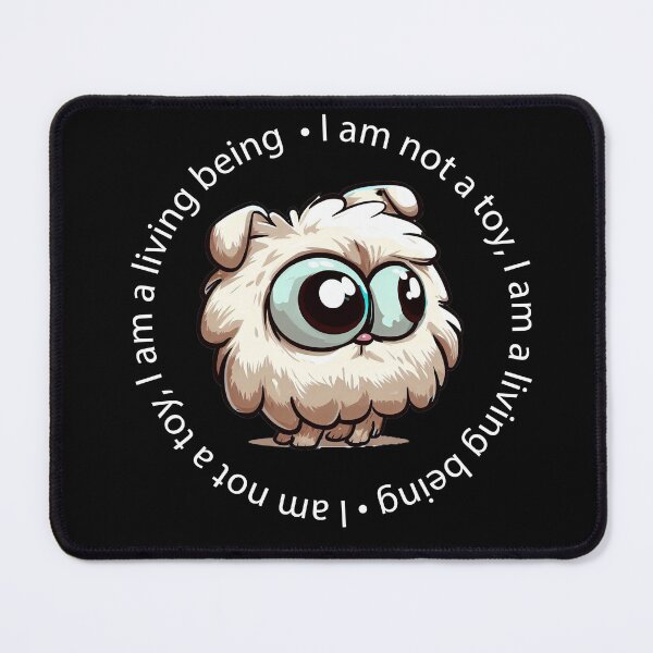 Item preview, dog with text, fluffy dog with blue eyes designed and sold by ViviArtix.